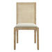 Dining Chair Set of 2 with Synthetic Cane Back and Upholstered Seat, Natural Wood Finish Default -DTYStore