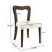 Dining Chair Without Arm(dark brown+beige) Set of 2 Default -DTYStore