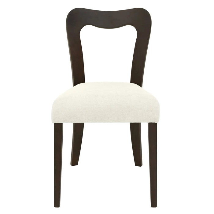 Dining Chair Without Arm(dark brown+beige) Set of 2 Default -DTYStore