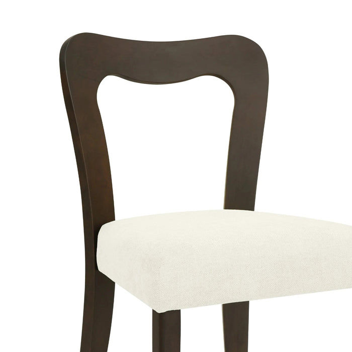 Dining Chair Without Arm(dark brown+beige) Set of 2 Default -DTYStore