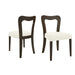 Dining Chair Without Arm(dark brown+beige) Set of 2 Default -DTYStore