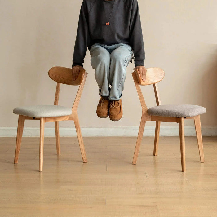 Dining Chair Wooden FAS Grade Oak Natural Wood Made in North America 100% Dirt-free Wood Chair Solid Chair Table Chair Wooden Living Room Chair Simple And Natural 47.5 * 55.5 * 78cm Default -DTYStore