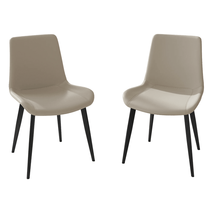 Dining Chairs 2PCS, Modern Kitchen & Dining Room Chairs, Upholstered Faux Leather Cushion Seat and Sturdy Metal Legs Default -DTYStore