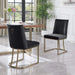 Dining Chairs, Velvet Upolstered Side Chair, Gold Metal Legs (Set of 2) - Black Default -DTYStore
