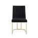 Dining Chairs, Velvet Upolstered Side Chair, Gold Metal Legs (Set of 2) - Black Default -DTYStore