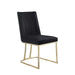 Dining Chairs, Velvet Upolstered Side Chair, Gold Metal Legs (Set of 2) - Black Default -DTYStore