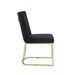 Dining Chairs, Velvet Upolstered Side Chair, Gold Metal Legs (Set of 2) - Black Default -DTYStore