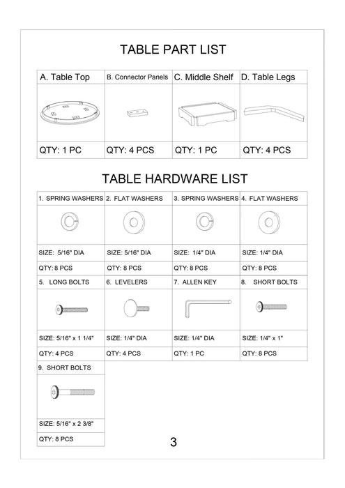 Dining Room Furniture Walnut Rubber wood MDF Round Table 1pc Table w Shelve Default -DTYStore
