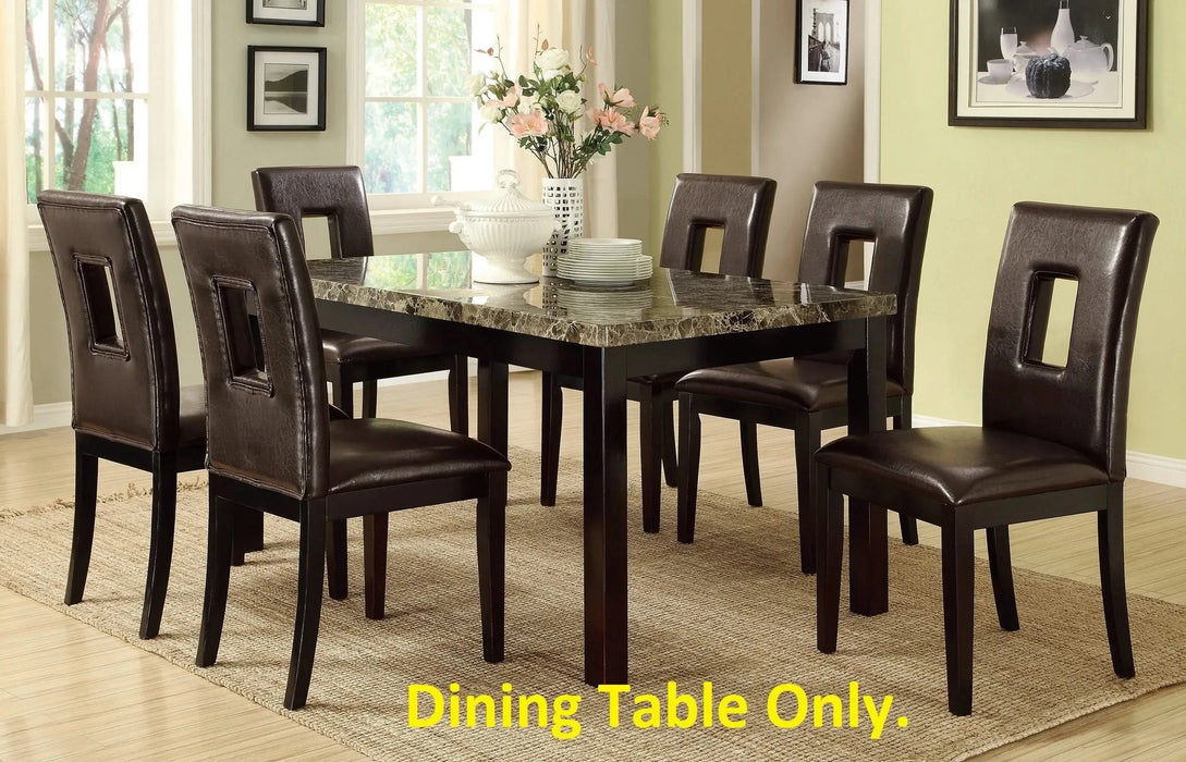Dining Table Faux Marble Top Birch Veneer Dining Room Furniture 1pc Table Default -DTYStore