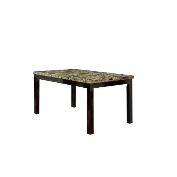 Dining Table Faux Marble Top Birch Veneer Dining Room Furniture 1pc Table Default -DTYStore