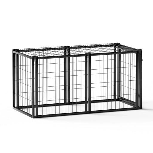 Dog Crate 47.2' Dog Kennel for Small Medium Dogs, Puppy Dog Playpen with Top, Pet Cage, Indoor, Black.47.2'L x 22'W x 24'H. Default -DTYStore