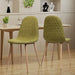 Elegant Dining Chair Set of 2 with Green Fabric and Light Walnut Finish Default -DTYStore