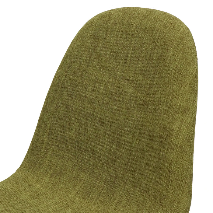 Elegant Dining Chair Set of 2 with Green Fabric and Light Walnut Finish Default -DTYStore