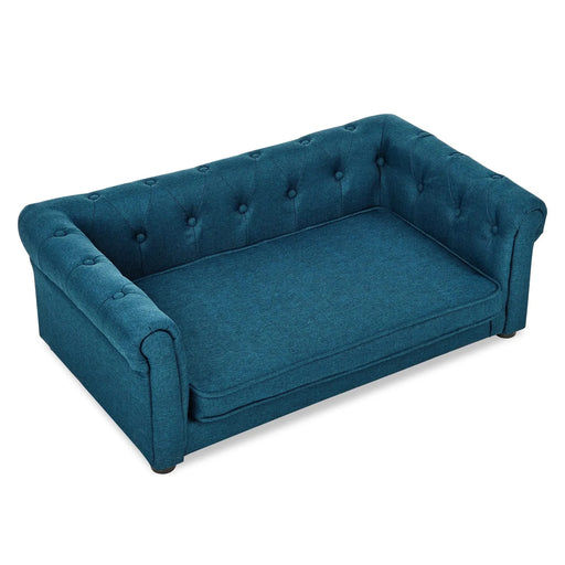 Elegant Rectangle Pet Bed, Durable Elevated Dog Sofa Bed, Comfortable Dog Couch, Blue Foam, 40'*23'*14' Default -DTYStore