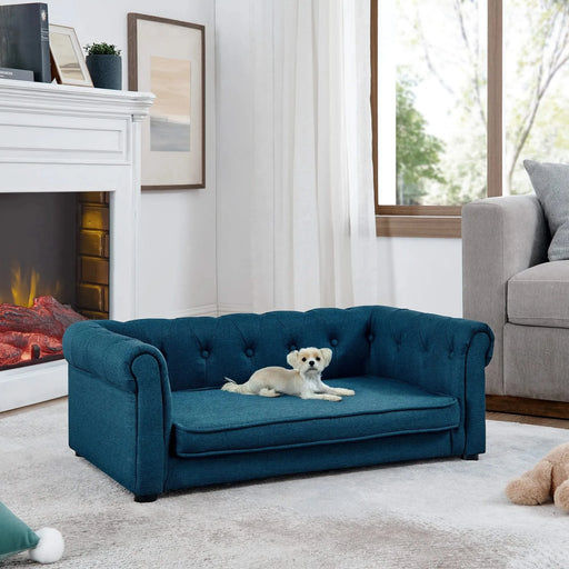 Elegant Rectangle Pet Bed, Durable Elevated Dog Sofa Bed, Comfortable Dog Couch, Blue Foam, 40'*23'*14' Default -DTYStore