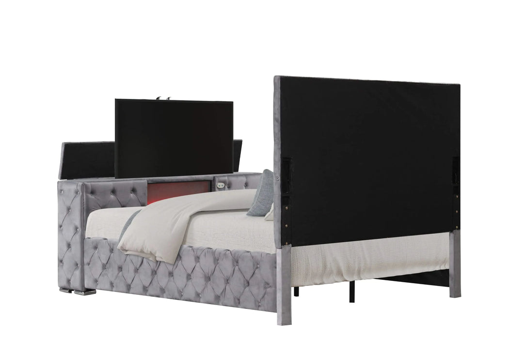 Encore Modern Style Tufted and Upholstered King 5PC Bedroom set made with wood in Gray(CA INVENTORY) Default -DTYStore