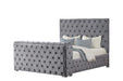 Encore Modern Style Tufted and Upholstered Queen 5PC Bedroom set made with wood in Gray(CA INVENTORY) Default -DTYStore