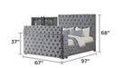 Encore Modern Style Tufted and Upholstered Queen 5PC Bedroom set made with wood in Gray(CA INVENTORY) Default -DTYStore