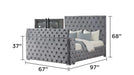Encore Modern Style Tufted and Upholstered Queen 5PC Vanity Bedroom set made with wood in Gray(CA INVENTORY) Default -DTYStore