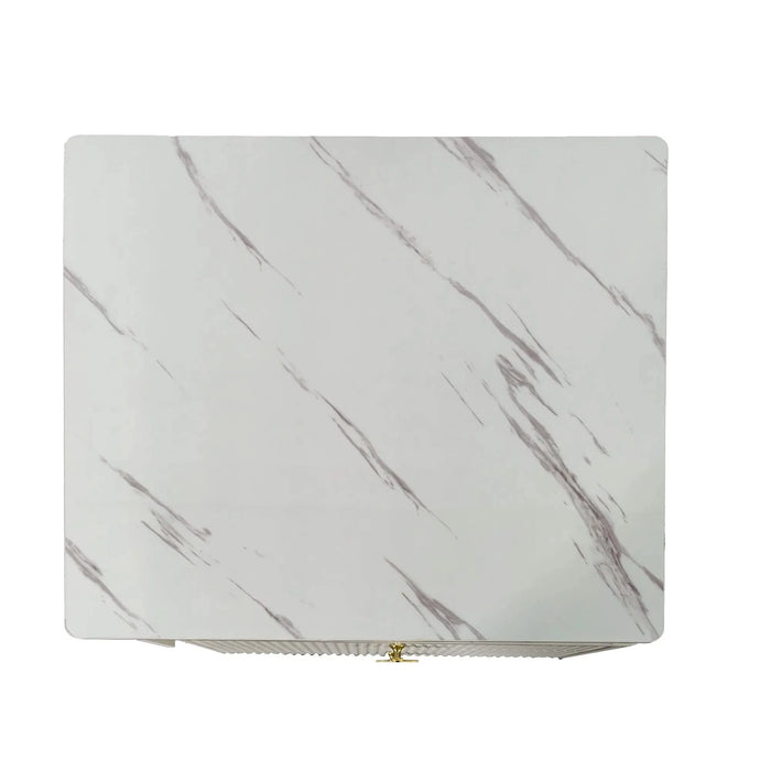 Extendable Coffee Table with Storage, Reversible Living Room Table with 2 Drawers and with 6 Wheels, White Default -DTYStore