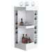 FM FURNITURE Lamer Corner Bar Cabinet with Wine Rack and Open Shelf, White Default -DTYStore