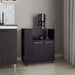 FM FURNITURE Linden Kitchen Cart with Microwave Shelf. Open Storage. and Two-Door Cabinet. Wengue Default -DTYStore