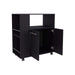 FM FURNITURE Linden Kitchen Cart with Microwave Shelf. Open Storage. and Two-Door Cabinet. Wengue Default -DTYStore