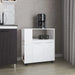 FM FURNITURE Linden Kitchen Cart with Microwave Shelf. Open Storage. and Two-Door Cabinet. White Default -DTYStore