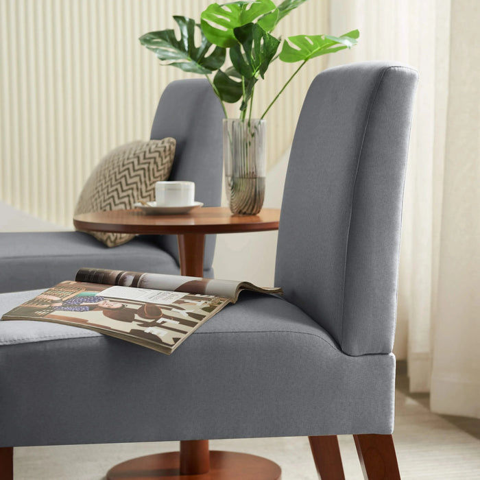 Fabric Accent Chair Set of 2 with Round Wood Table, Decorative Slipper Chair Vanity Chair for Bedroom Home Office, Corner Side Chair [Video] Default -DTYStore