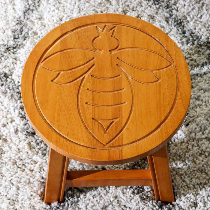 Fairplay Carved Wooden Step Stool -DTYStore