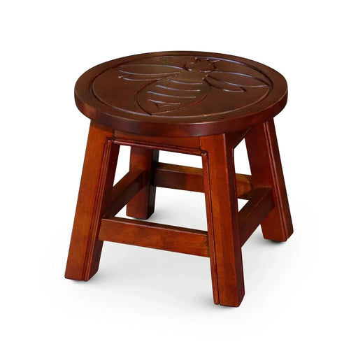 Fairplay Carved Wooden Step Stool Queen Bee Cherry -DTYStore
