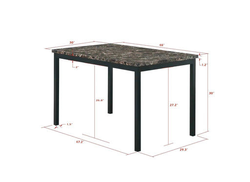 Faux Marble Top metal frame dinette table Default -DTYStore