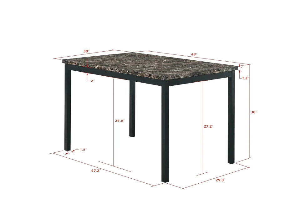 Faux Marble Top metal frame dinette table Default -DTYStore