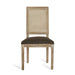 French Country Dining Chair Set with Upholstered Seats and Cane Backrest in Brown Fabric Default -DTYStore