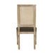 French Country Dining Chair Set with Upholstered Seats and Cane Backrest in Brown Fabric Default -DTYStore