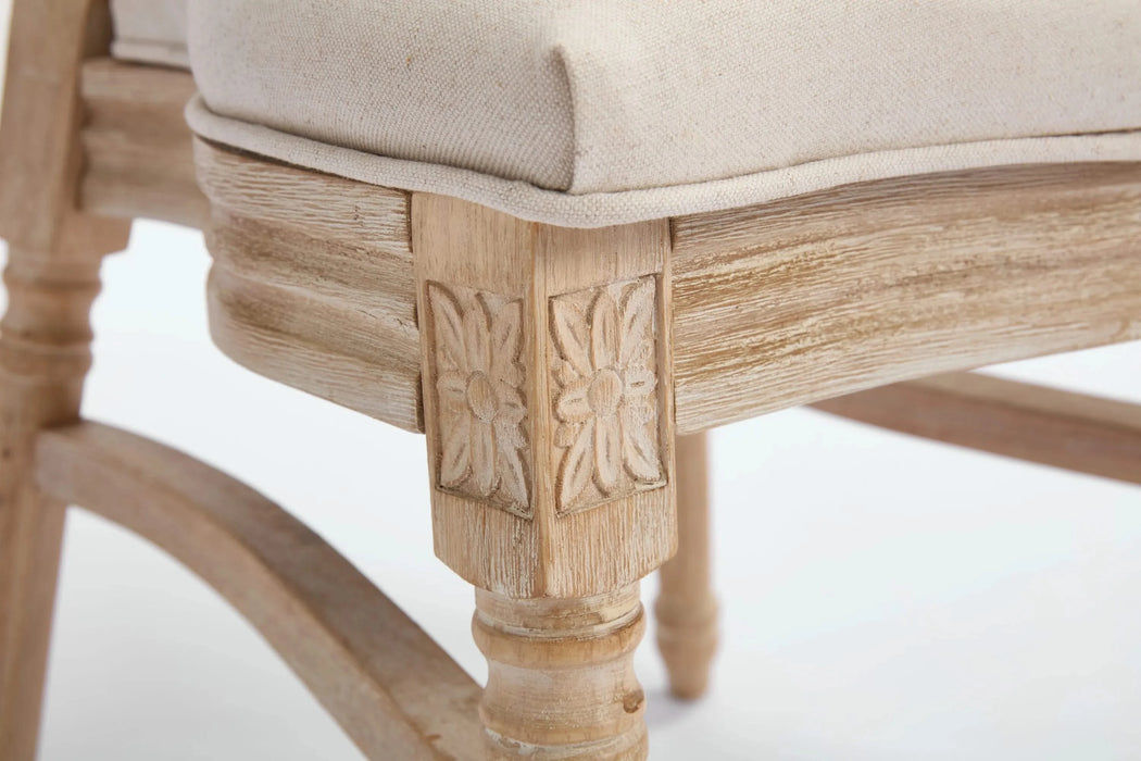 French Country Dining Chairs Set of 2, Upholstered Chairs with Nature Rattan Round Back, Wire drawing and carving techniques ,Disassemblable and Stackable, for Living Room, Kitchen , Restaurant Use Default -DTYStore