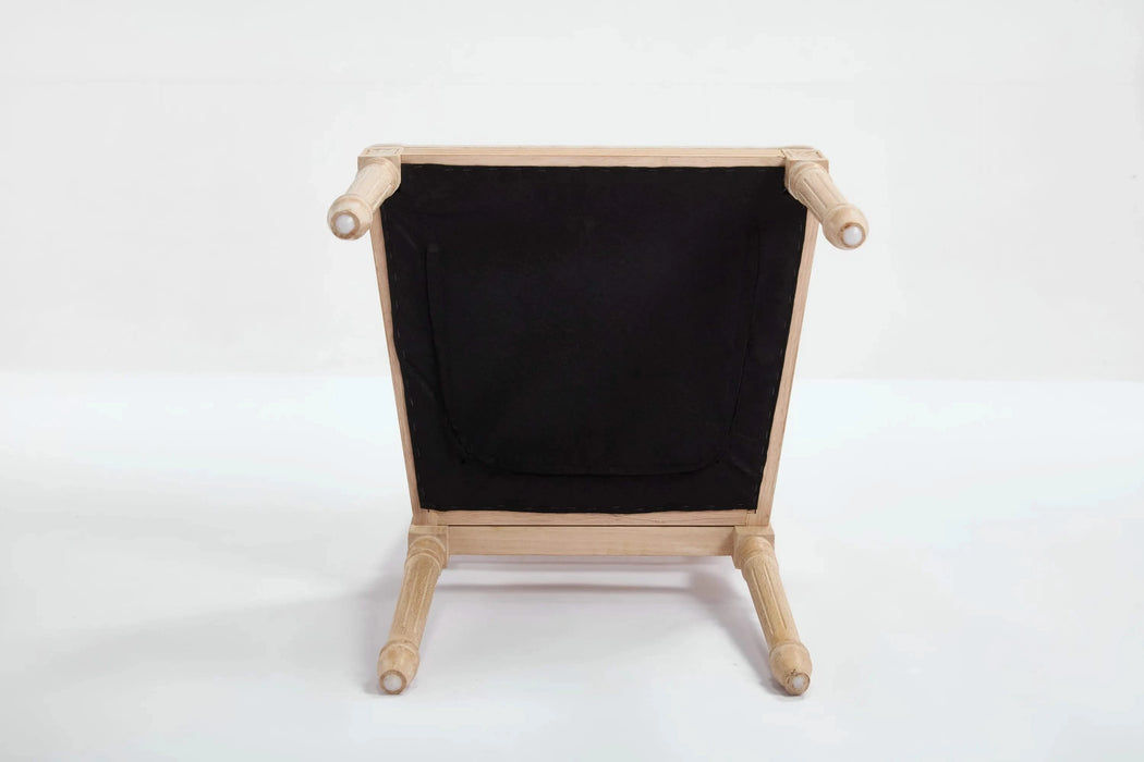 French Country Dining Chairs Set of 2, Upholstered Chairs with Nature Rattan Square Back, Wire drawing and carving techniques ,Disassemblable , for Living Room, Kitchen , Restaurant Use,Beige Default -DTYStore