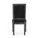 French Country Style Dining Chair Set with Upholstered Seating and Fluted Legs in Black Fabric Default -DTYStore