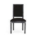 French Country Style Dining Chair Set with Upholstered Seating and Fluted Legs in Black Fabric Default -DTYStore