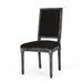 French Country Style Dining Chair Set with Upholstered Seating and Fluted Legs in Black Fabric Default -DTYStore