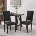 French Country Style Dining Chair Set with Upholstered Seating and Fluted Legs in Black Fabric Default -DTYStore