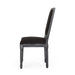 French Country Style Dining Chair Set with Upholstered Seating and Fluted Legs in Black Fabric Default -DTYStore