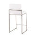 Fuji 26' Contemporary High Back Counter Stool in Stainless Steel and White Velvet by LumiSource - Set of 3 Default -DTYStore