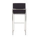 Fuji 30' Contemporary High Back Barstool in Stainless Steel and Black Faux Leather by LumiSource - Set of 3 Default -DTYStore