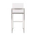 Fuji 30' Contemporary High Back Barstool in Stainless Steel and White Velvet by LumiSource - Set of 3 Default -DTYStore