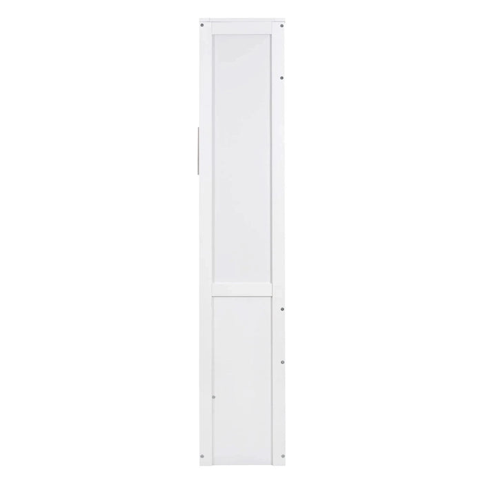 Full Size Murphy Bed Wall Bed with Shelves,White Default -DTYStore