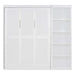 Full Size Murphy Bed Wall Bed with Shelves,White Default -DTYStore
