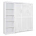 Full Size Murphy Bed Wall Bed with Shelves,White Default -DTYStore