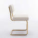 Furniture,Modern Dining Chairs with Corduroy Fabric,Gold Metal Base, Accent Armless Kitchen Chairs with Channel Tufting, Side Chairs, Set of 2, Beige Default -DTYStore