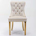 Furniture,Nikki Collection Modern, High-end Tufted Solid Wood Contemporary Velvet Upholstered Dining Chair with Golden Stainless Steel Plating Legs,Nailhead Trim,Set of 2,Beige and Gold, SW1601BG Default -DTYStore